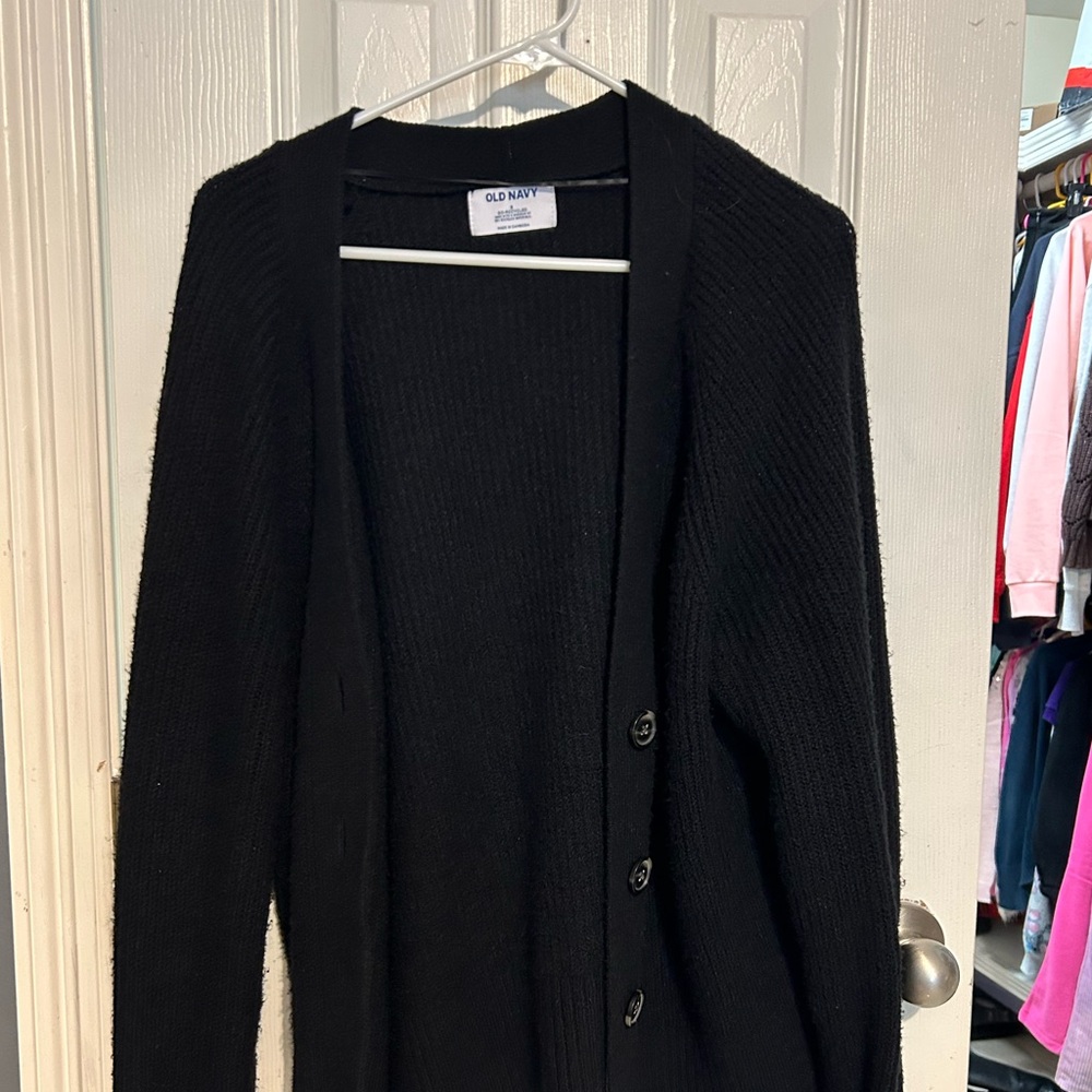 Old Navy, black knit cardigan size small